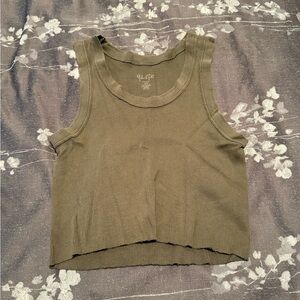 Brandy Melville Green Crop Tank Top One Size